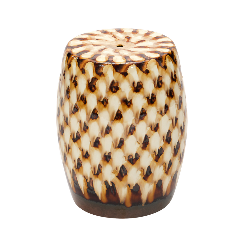 Brown Pheasant Feather Garden Stool - The Well Appointed House