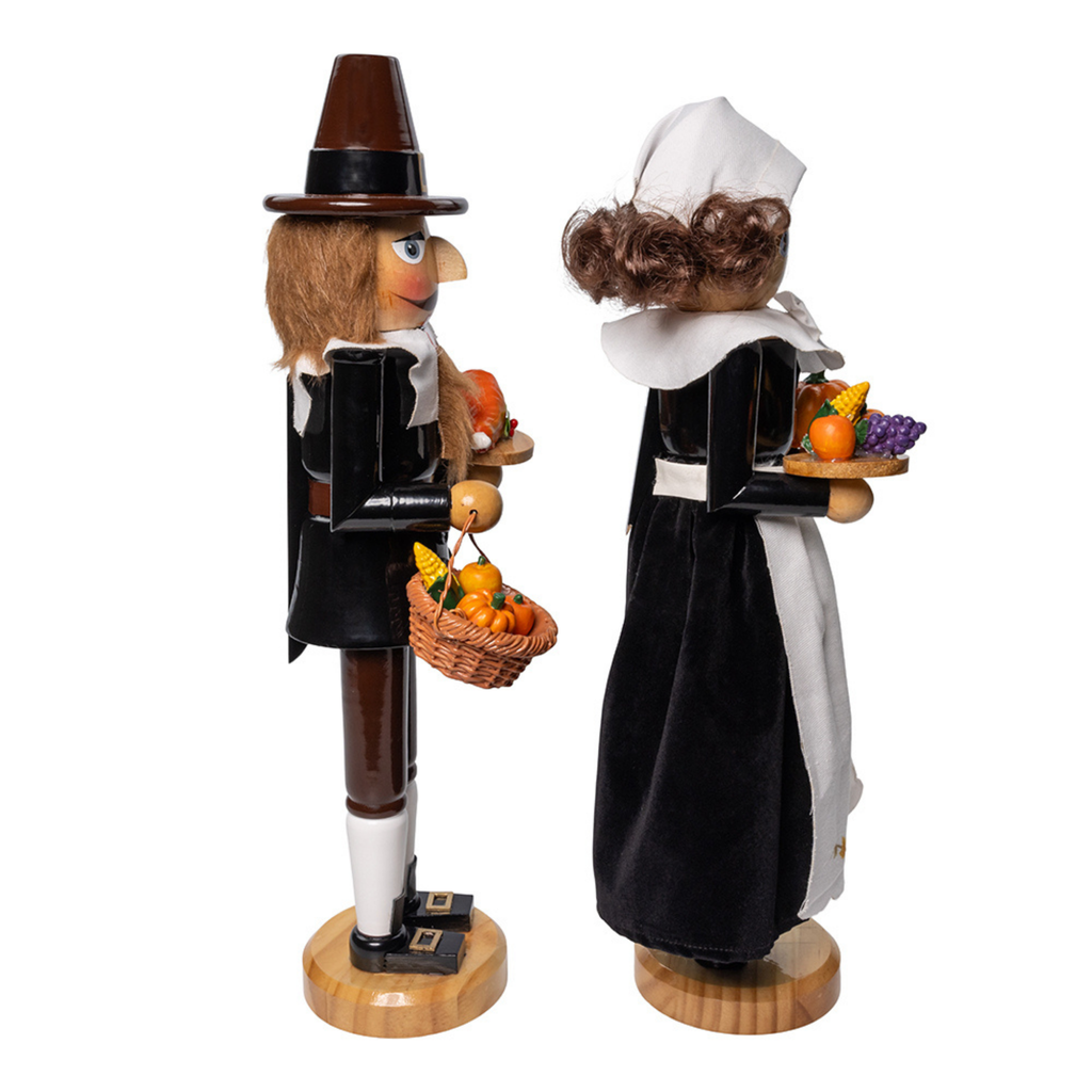 15" Man & Women Pilgrim Nutcracker Set - The Well Appointed House