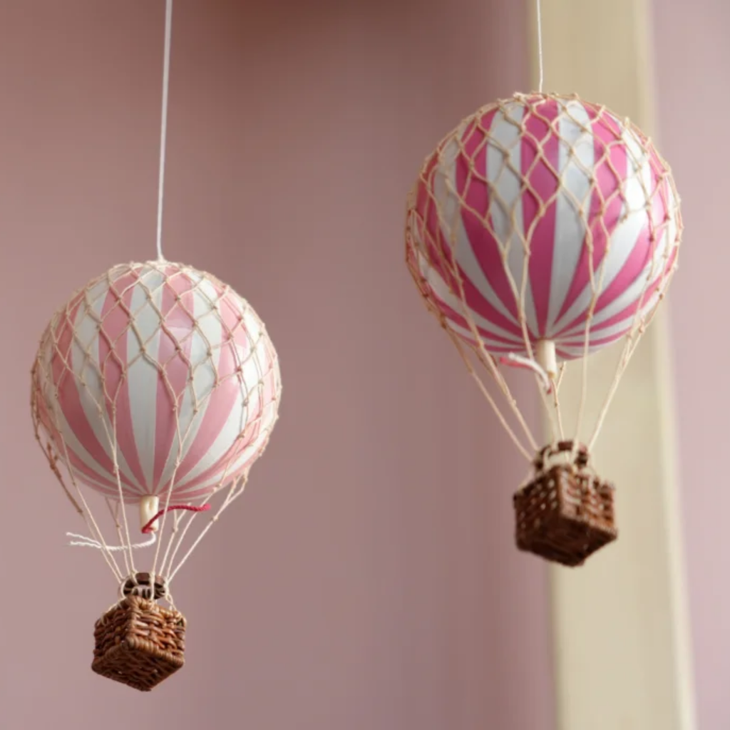 Children's Pink & White Air Balloon Mobile - The Well Appointed House