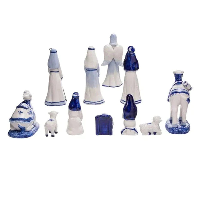 Porcelain Delft Nativity Set in Blue and White - Christmas Decor - The Well Appointed House