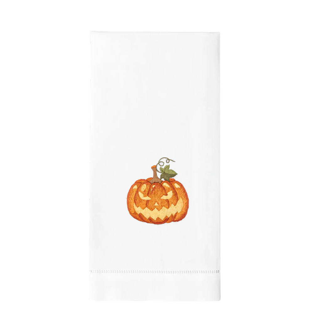 Set of 2 Halloween Pumpkin Grin Hand Towels - The Well Appointed House