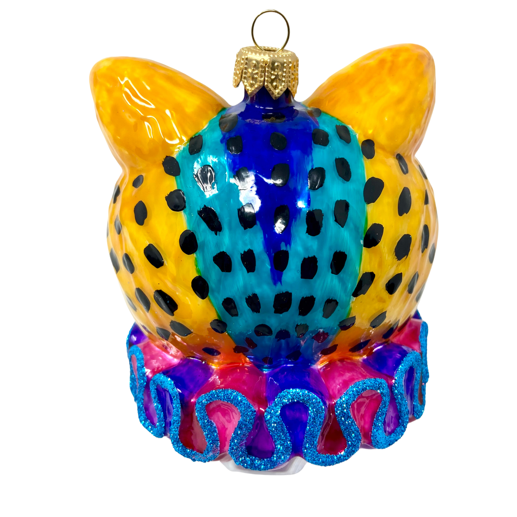 Rainbow Cheetah Blown Glass Christmas Ornament - The Well Appointed House