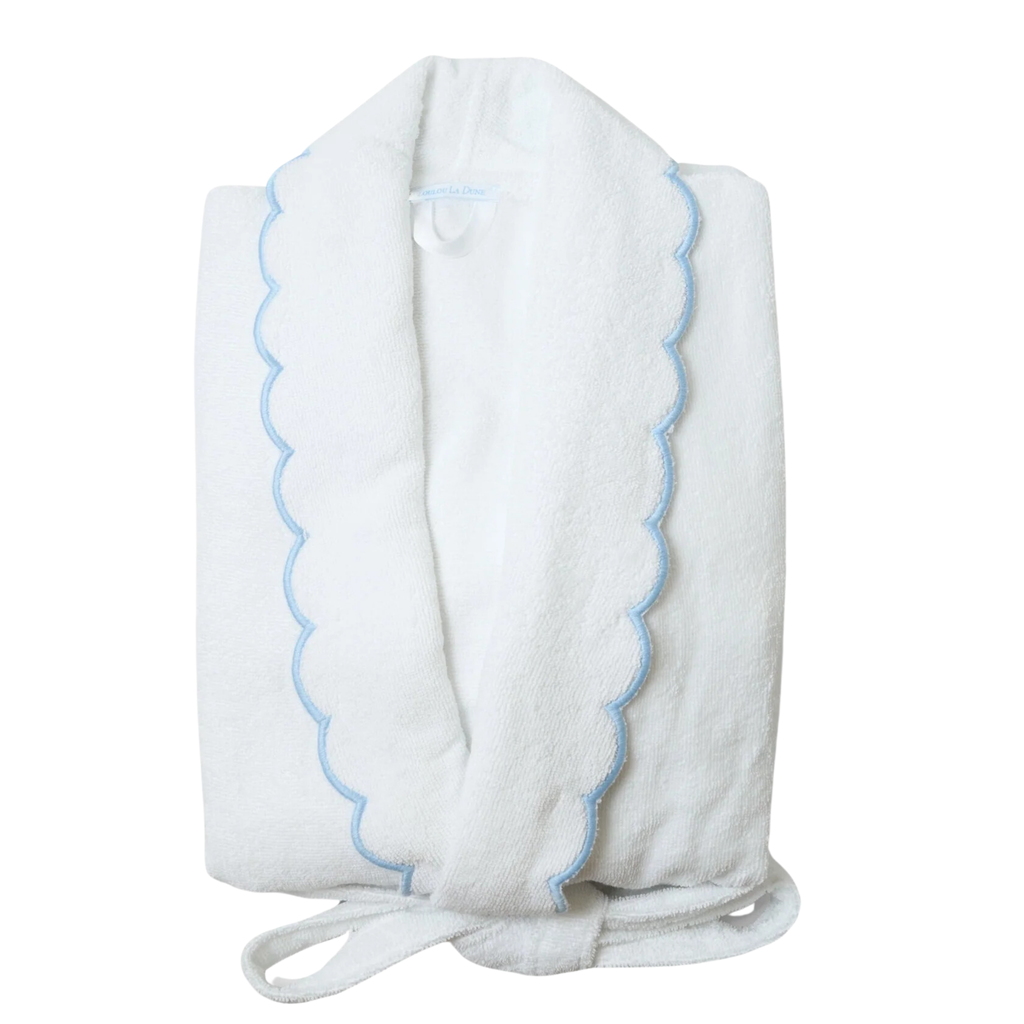 Terrycloth Bathrobe With Embroidered Trim - The Well Appointed House