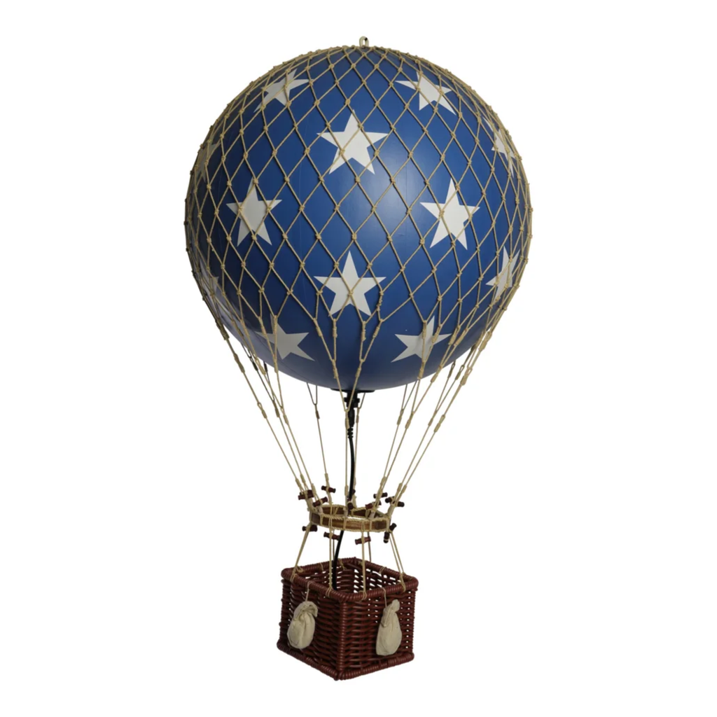 LED Illuminated Blue With Stars Air Balloon Model - The Well Appointed House