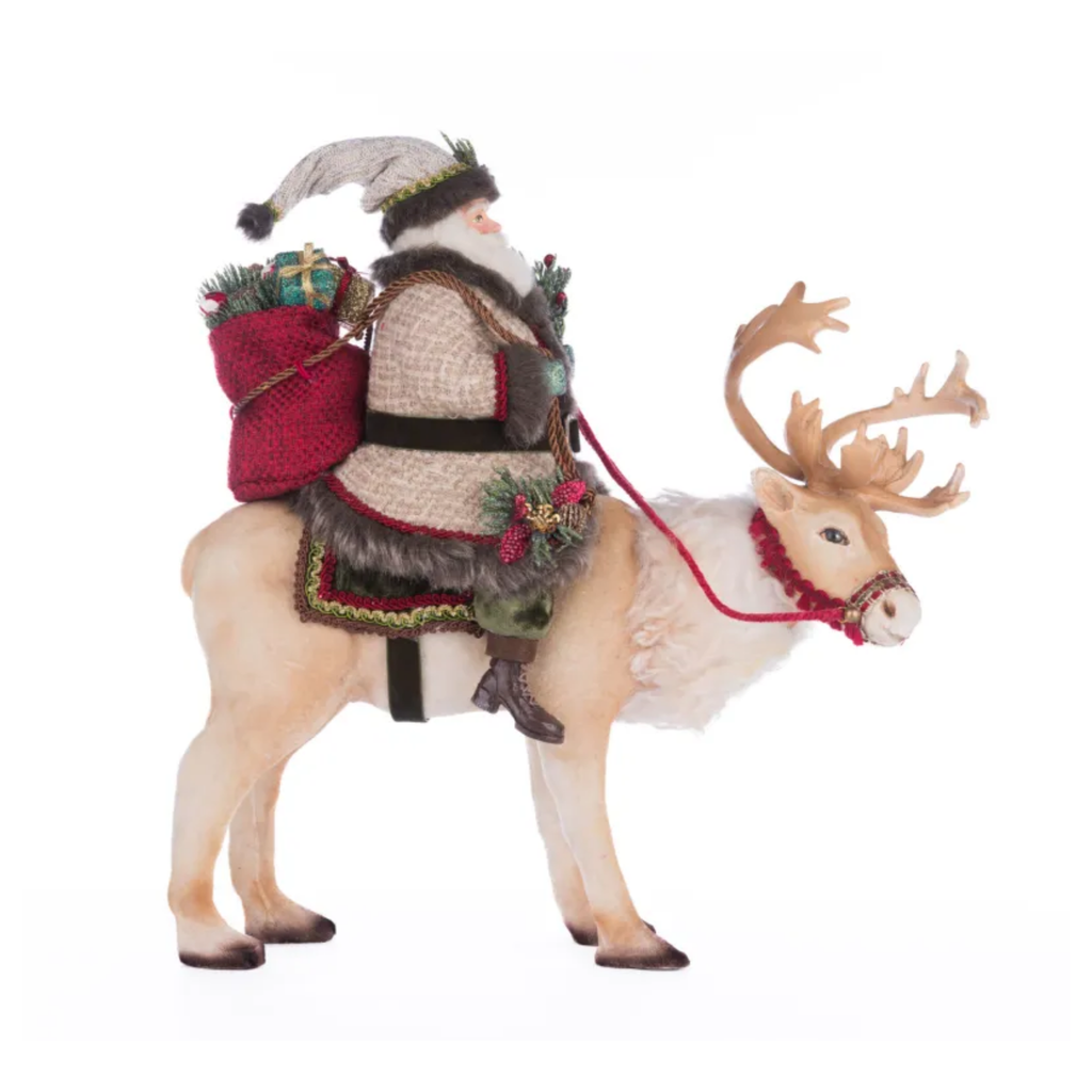 Santa Riding Caribou Christmas Decoration - The Well Appointed House