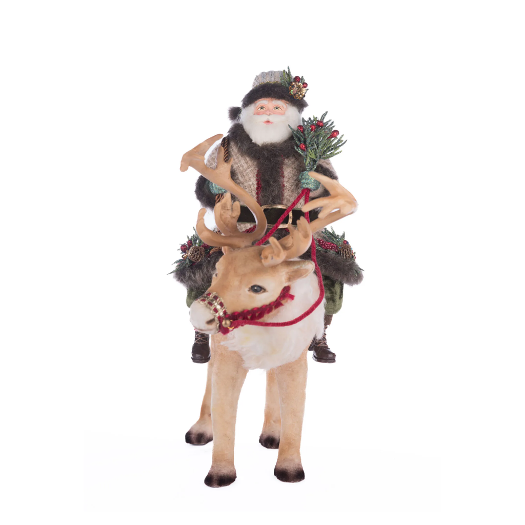 Santa Riding Caribou Christmas Decoration - The Well Appointed House