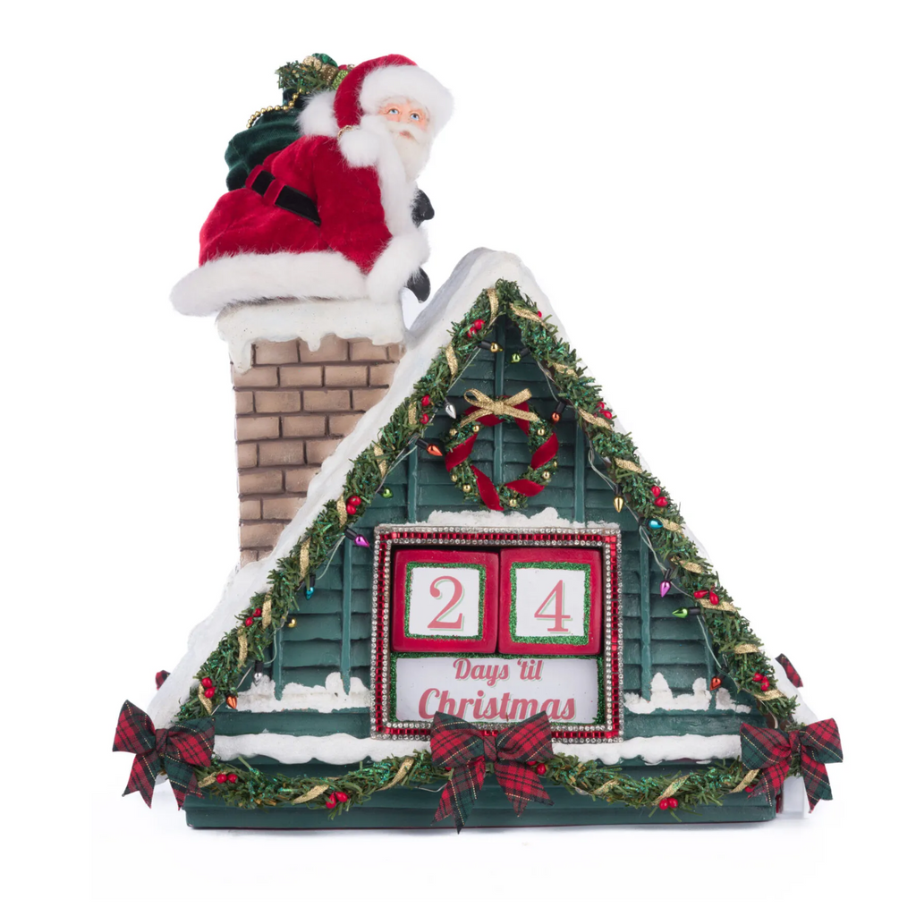 Santa In Chimney Christmas Countdown Christmas Decoration - The Well Appointed House