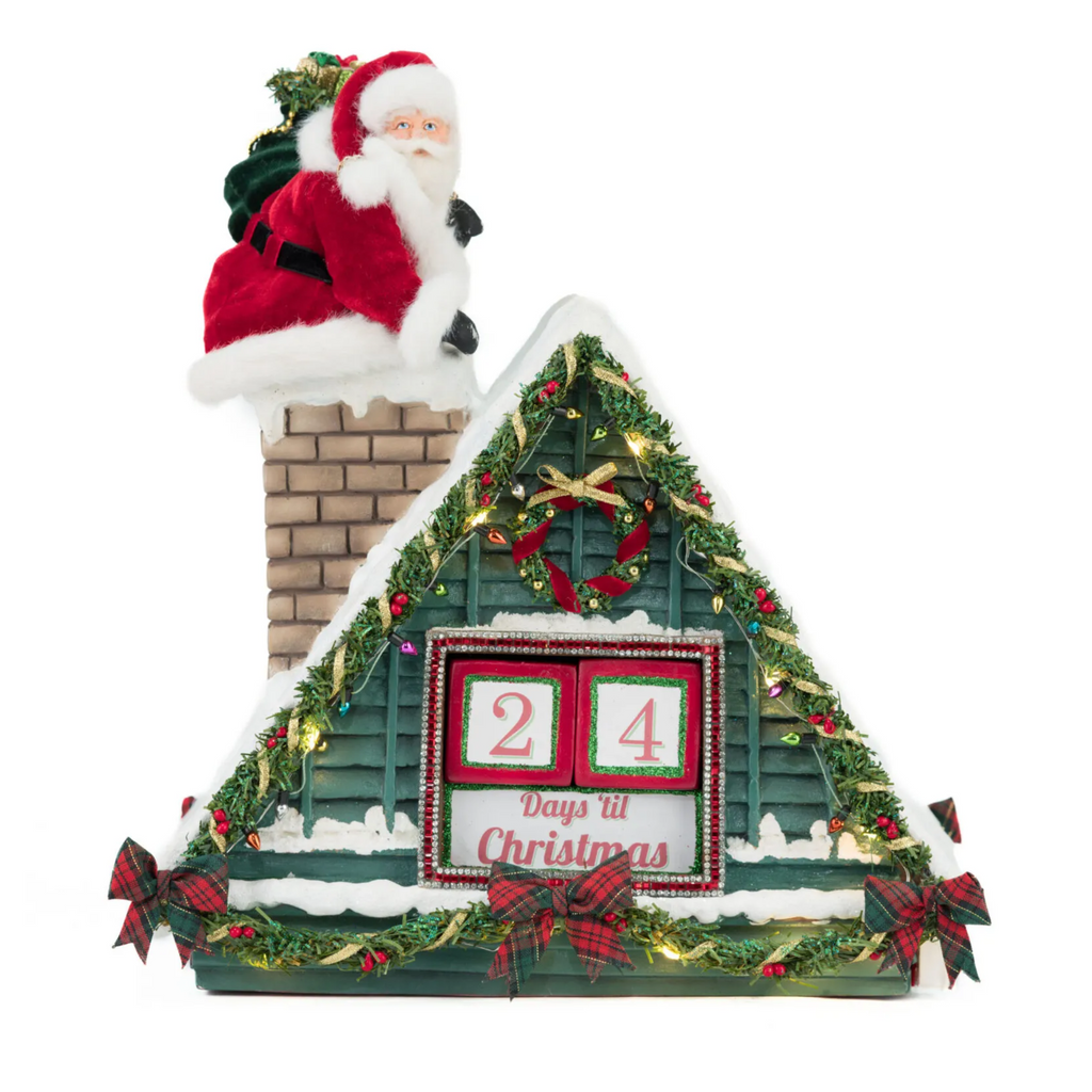 Santa In Chimney Christmas Countdown Christmas Decoration - The Well Appointed House