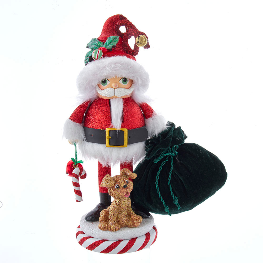 12" Hollywood Nutcrackers™ Chubby Santa With Puppy Nutcracker - The Well Appointed House