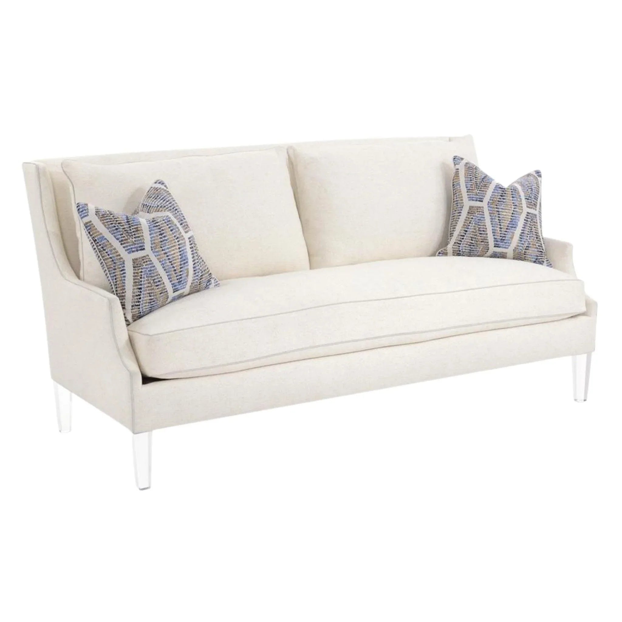 Modern style sofa with contrasting tufted back cushions