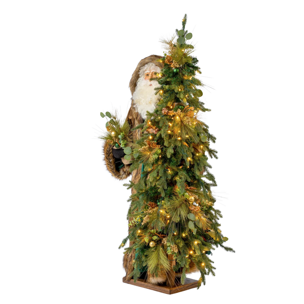 Seasonal Bounty Life Size Decorative Santa With Tree - The Well Appointed House