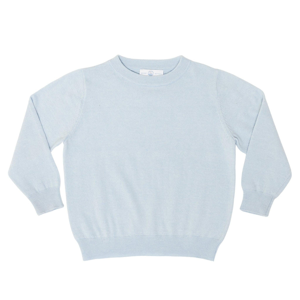 Christopher Crewneck Sweater in Bay Tree Blue - The Well Appointed House