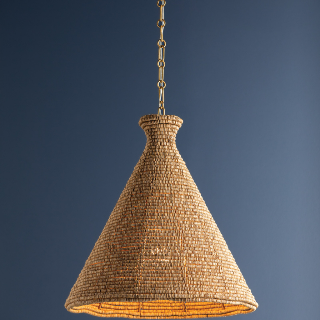 Tallman Wood Beaded Pendant Light - The Well Appointed House