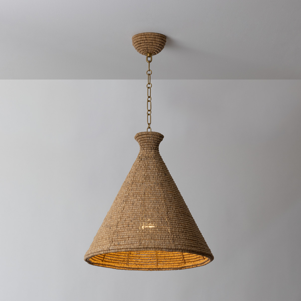 Tallman Wood Beaded Pendant Light - The Well Appointed House