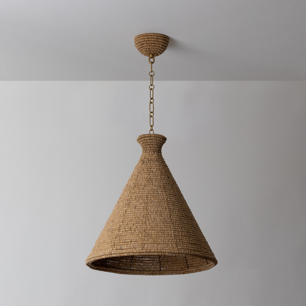 Tallman Wood Beaded Pendant Light - The Well Appointed House