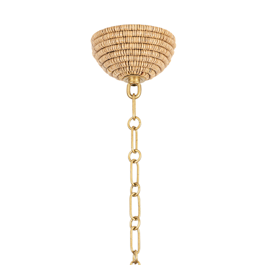 Tallman Wood Beaded Pendant Light - The Well Appointed House