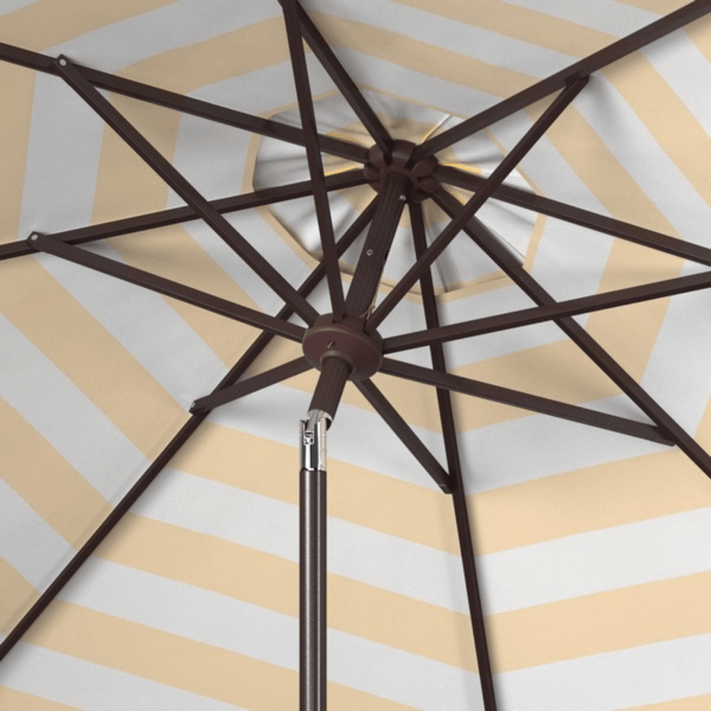 Tangerine Striped Scalloped Edge 9' Outdoor Patio Umbrella - Outdoor Umbrellas - The Well Appointed House