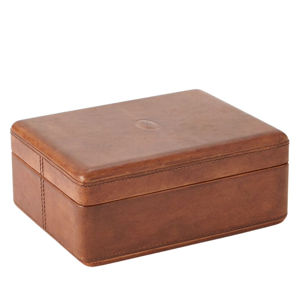 Large Signature Tobacco Covered Box - The Well Appointed House