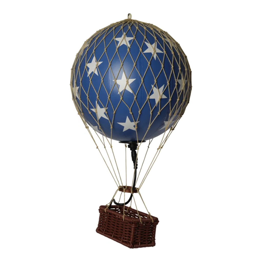 LED Illuminated Blue With Stars Air Balloon Model - The Well Appointed House