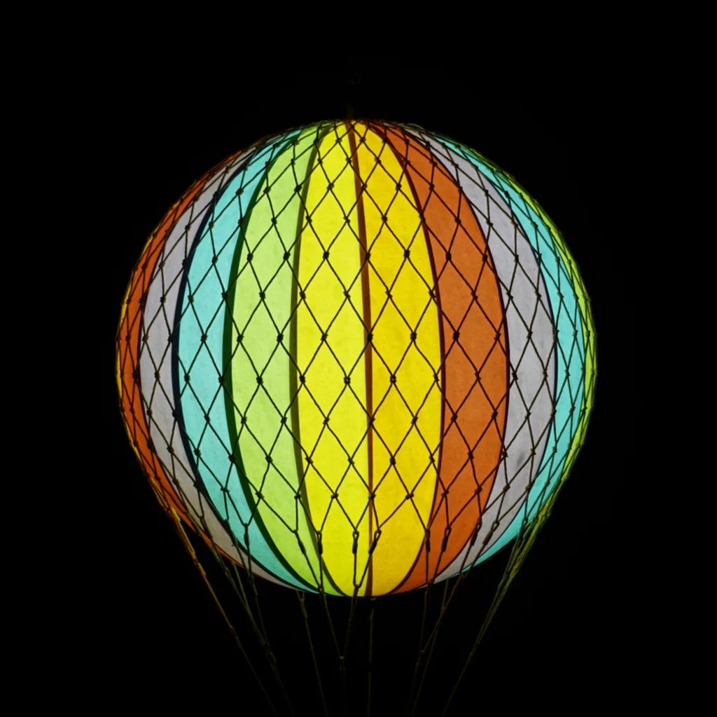 LED Illuminated Rainbow & Gold Air Balloon Model - The Well Appointed House