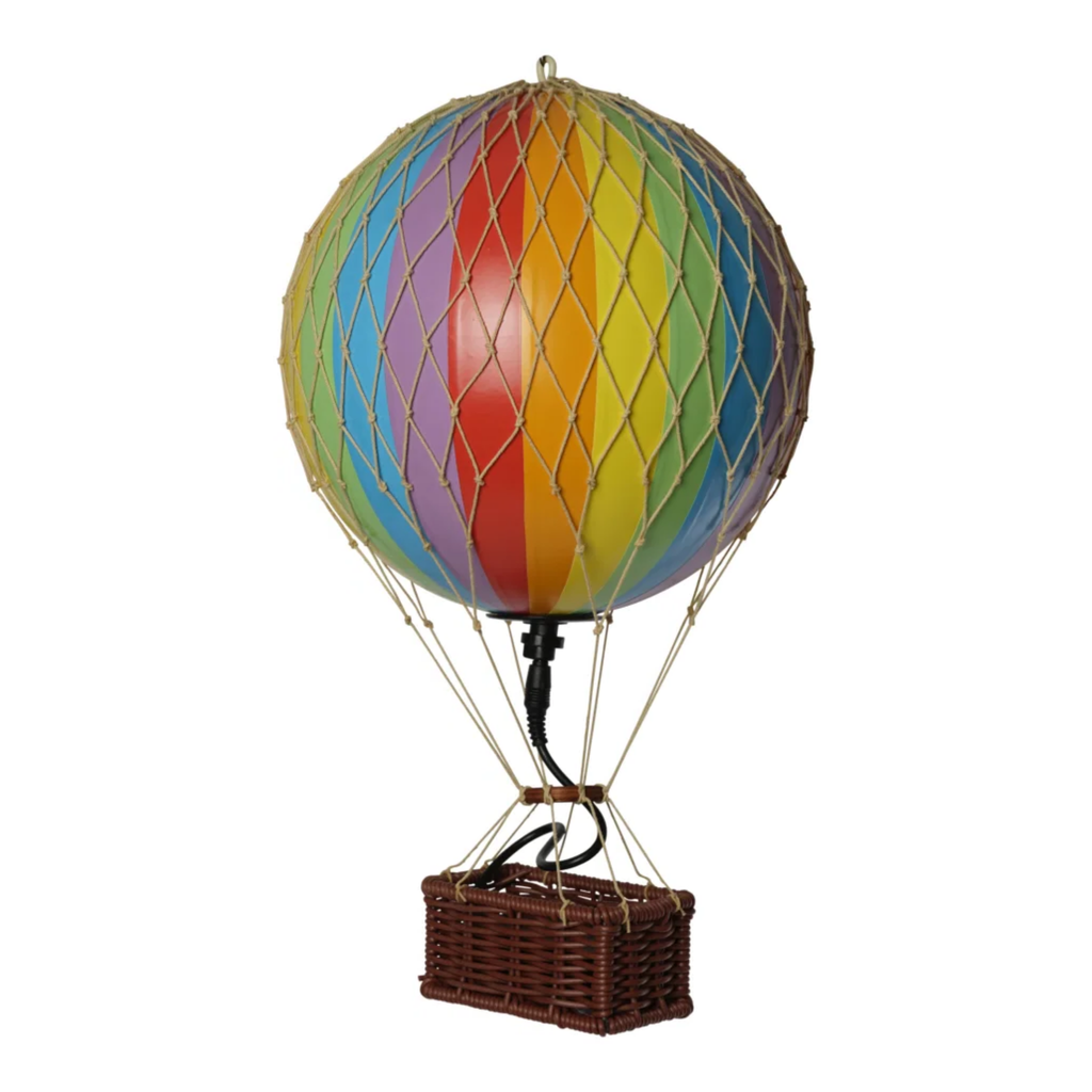 LED Illuminated Rainbow & Gold Air Balloon Model - The Well Appointed House