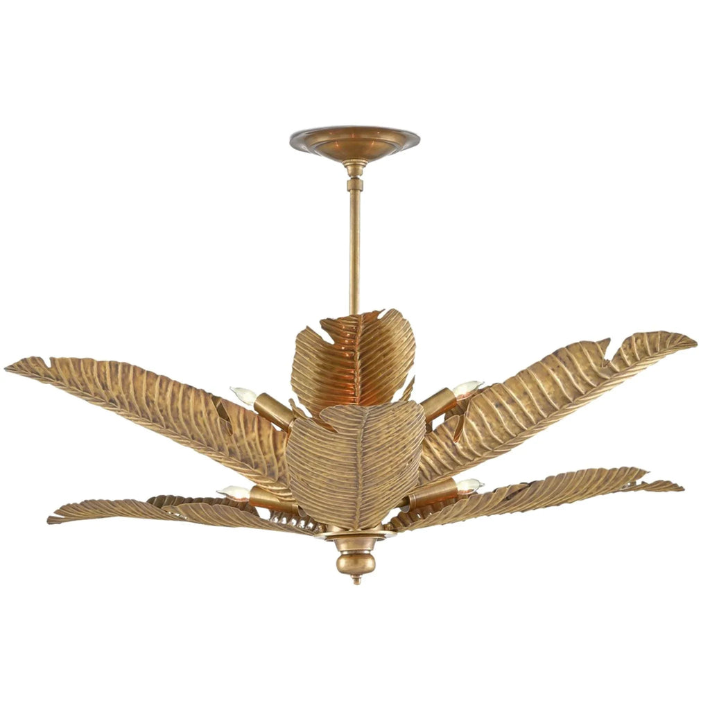 Tropical Leaves Semi-Flush Mount Chandelier - - The Well Appointed House