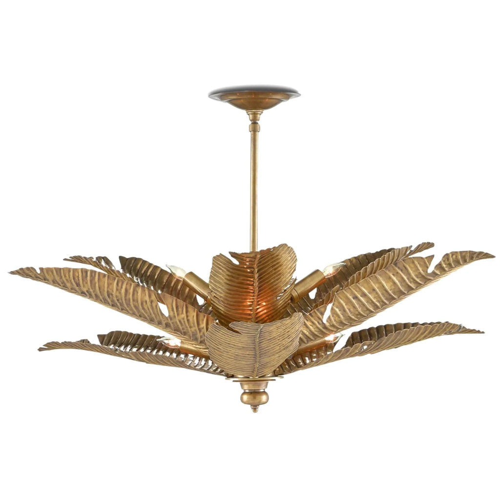 Tropical Leaves Semi-Flush Mount Chandelier - - The Well Appointed House