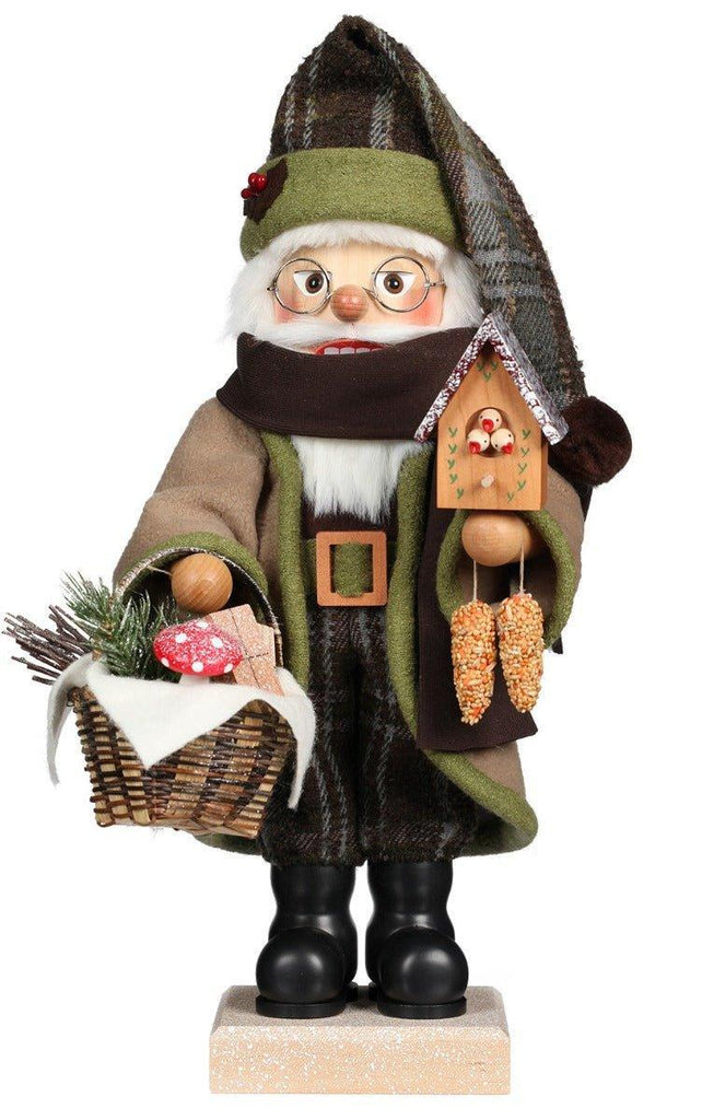 Ulbricht-Seiffener Forest Santa With Basket and Bird House Nutcracker Christmas Decoration - Christmas Decor - The Well Appointed House