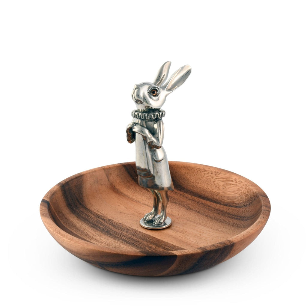 Whimsical Bunny Wood Tidbit Bowl