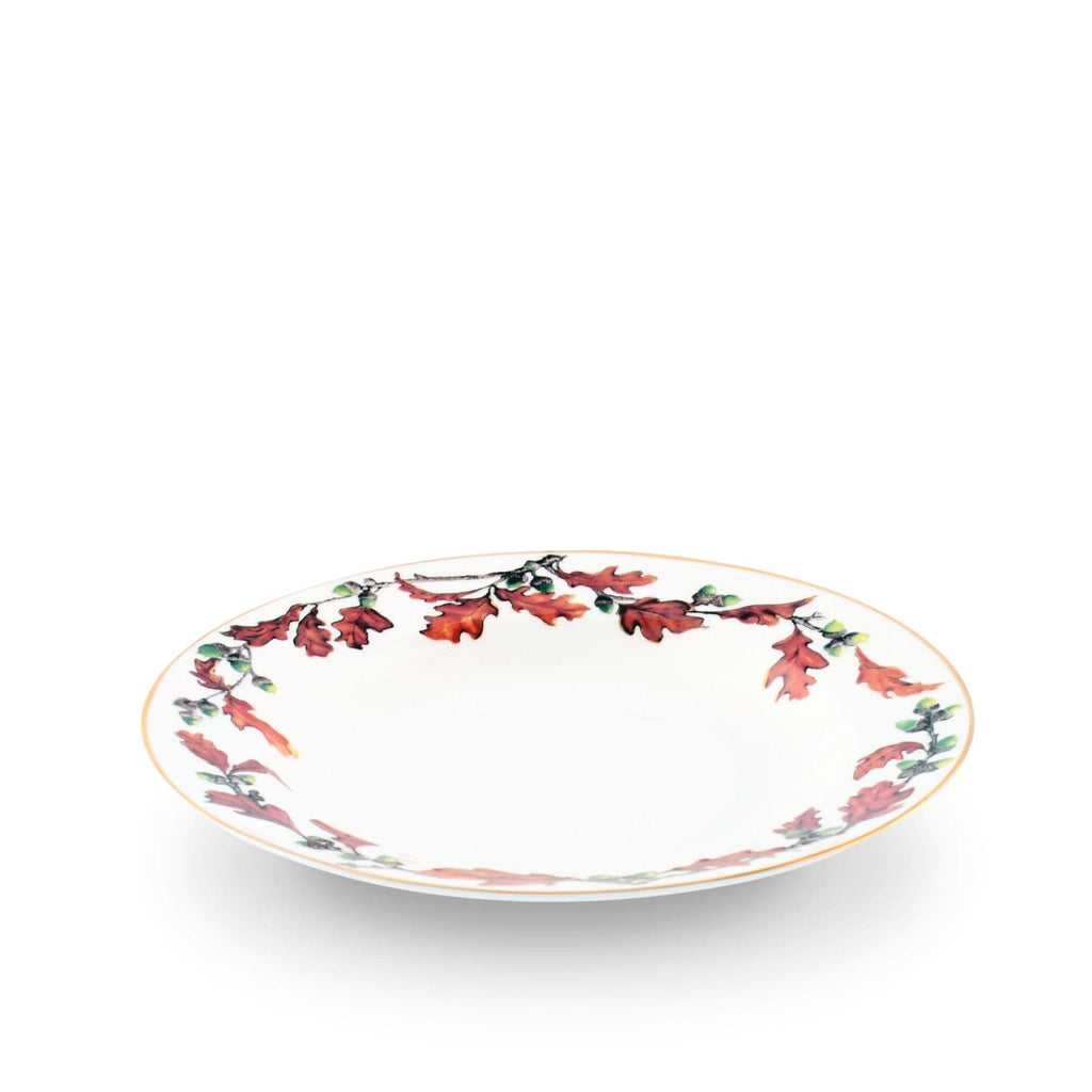 Norwood Acorn Pattern Bone China Soup Plate - The Well Appointed House