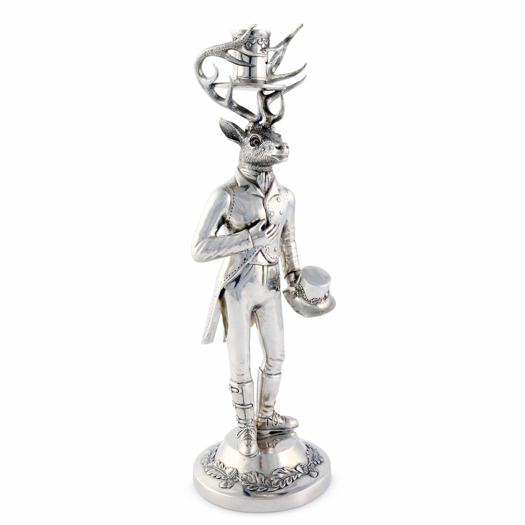 Gentleman Elk Tall Candlestick - The Well Appointed House