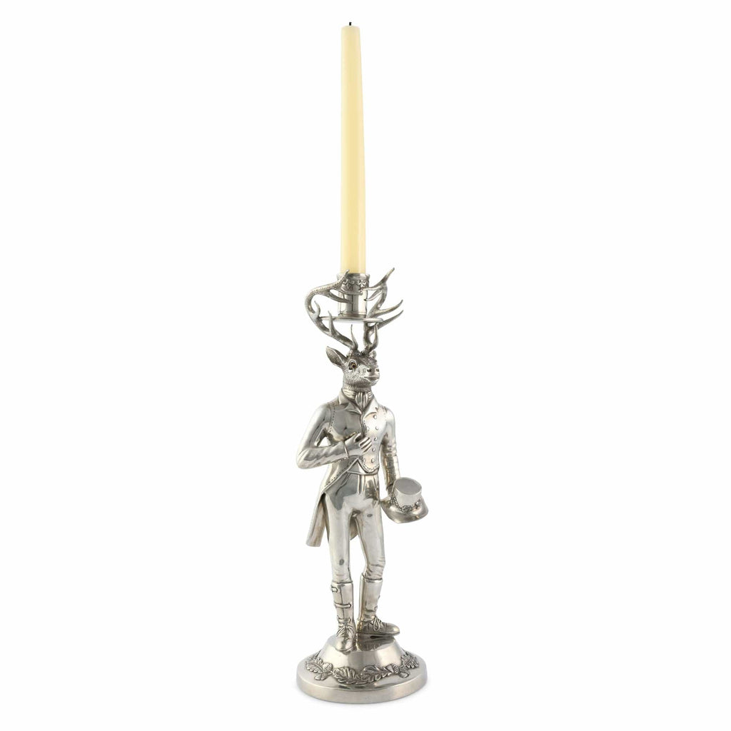 Gentleman Elk Tall Candlestick - The Well Appointed House