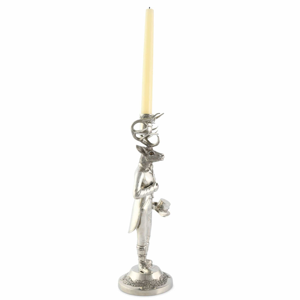 Gentleman Elk Tall Candlestick - The Well Appointed House