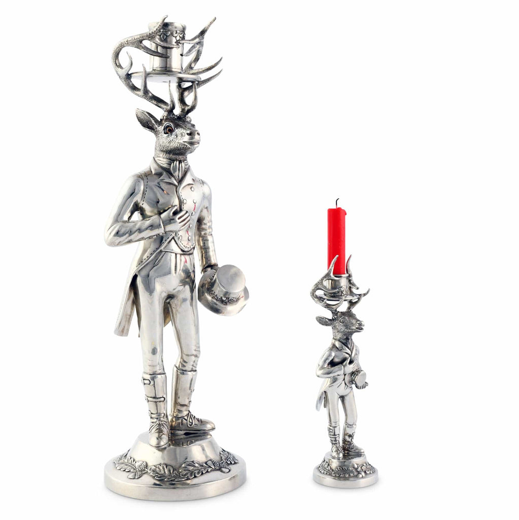 Gentleman Elk Tall Candlestick - The Well Appointed House