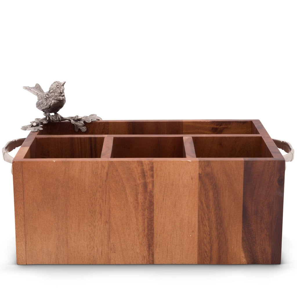 Song Bird Wood Flatware Caddy - The Well Appointed House