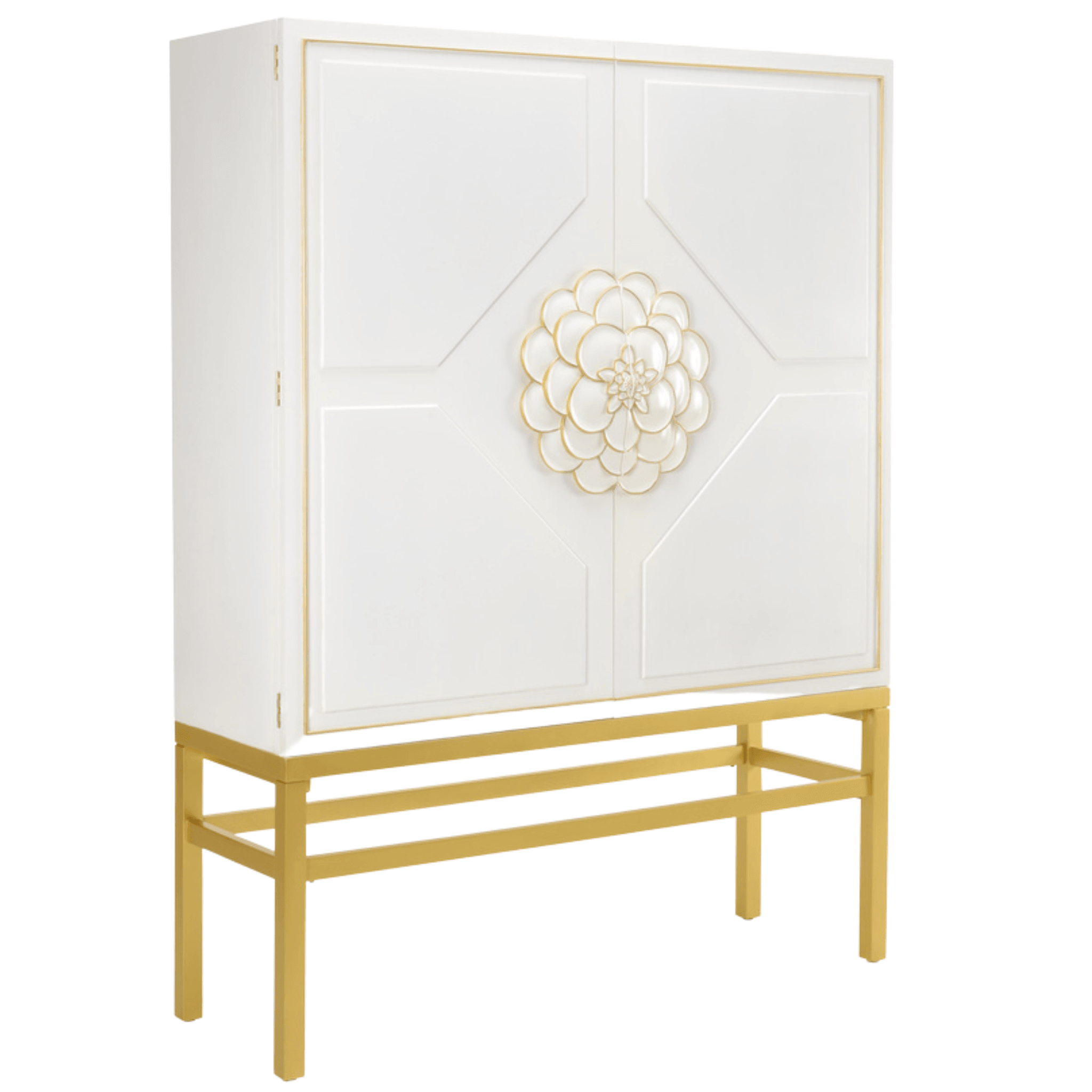 White and deals gold bar cabinet