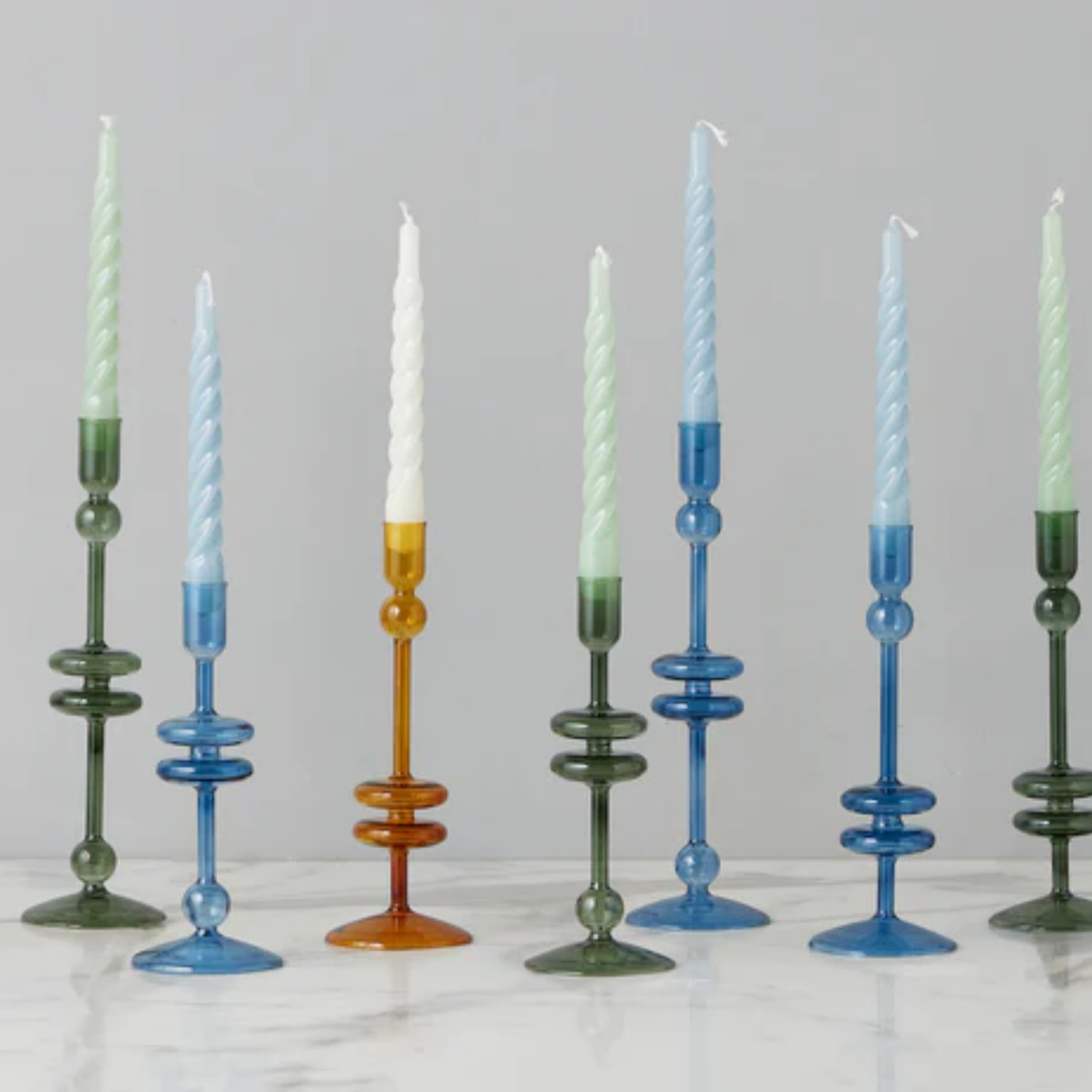 Set of Six White Twisted Taper Candles - The Well Appointed House