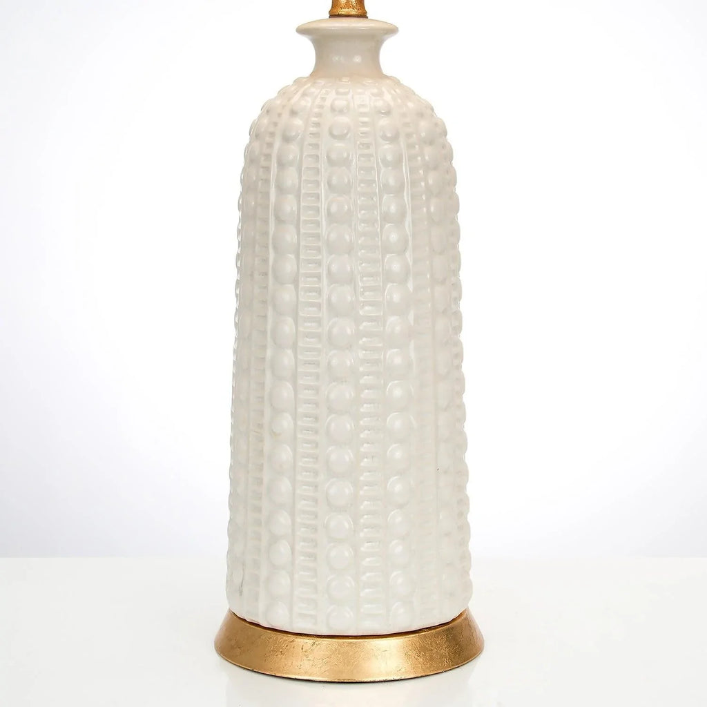 White Glazed Ceramic Table Lamp - Table Lamps - The Well Appointed House