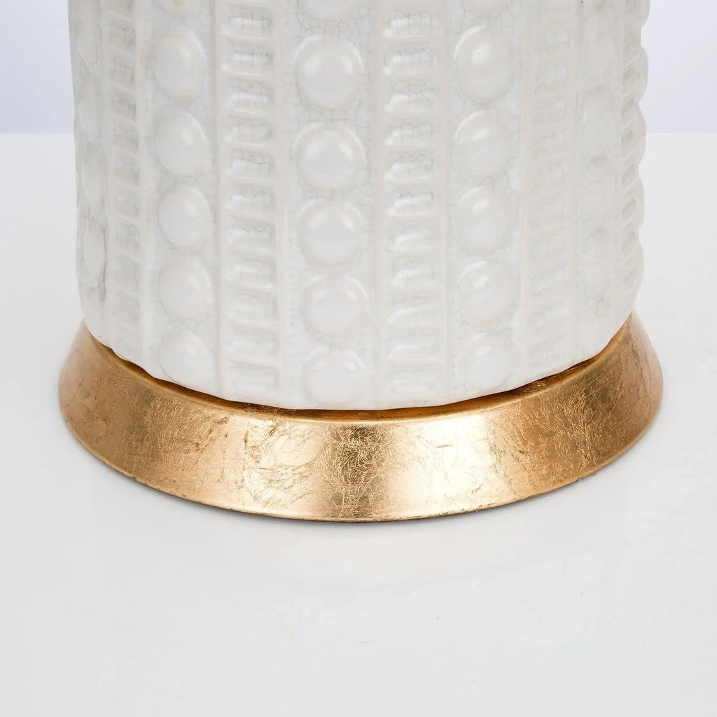 White Glazed Ceramic Table Lamp - Table Lamps - The Well Appointed House