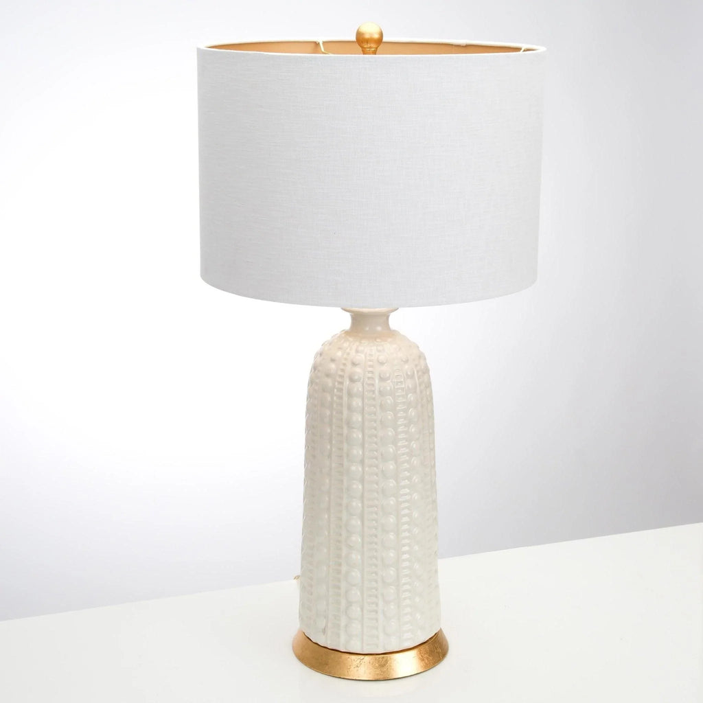 White Glazed Ceramic Table Lamp - Table Lamps - The Well Appointed House