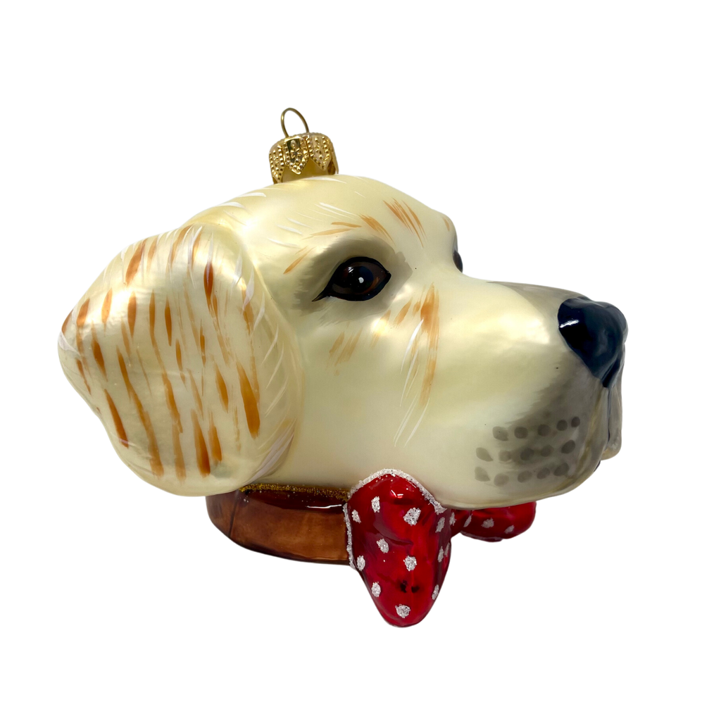 Yellow Labrador Blown Glass Christmas Ornament - The Well Appointed House