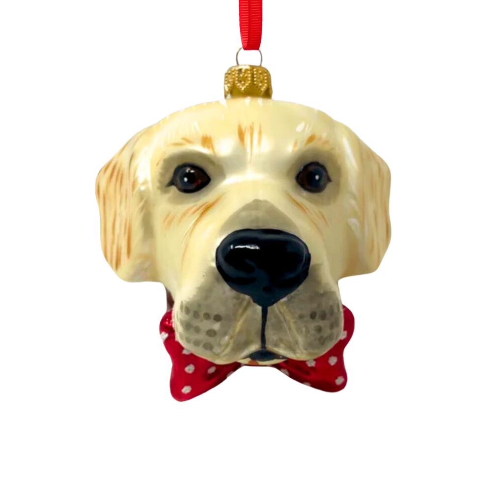 Yellow Labrador Blown Glass Christmas Ornament - The Well Appointed House