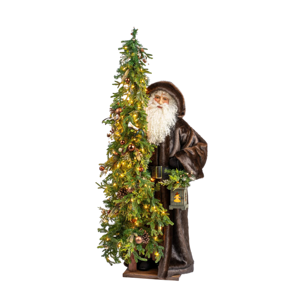 Yuletide Carol Life Size Decorative Santa With Tree - The Well Appointed House