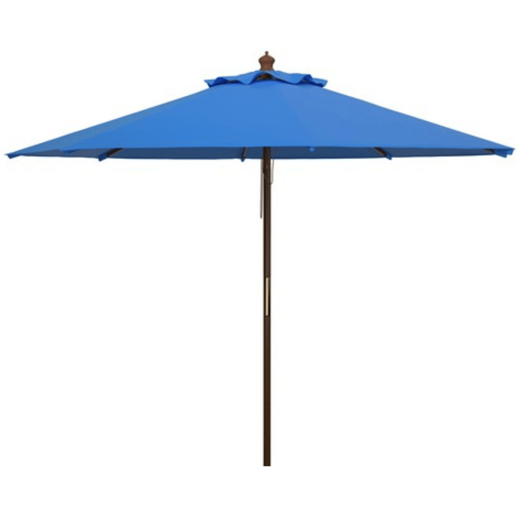 Pacific Blue Cannes 9ft Wooden Outdoor Umbrella - Outdoor Umbrellas - The Well Appointed House