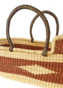 Brown Diamond Moses Basket with Leather Handles - Little Loves Baskets & Hampers -  The Well Appointed House