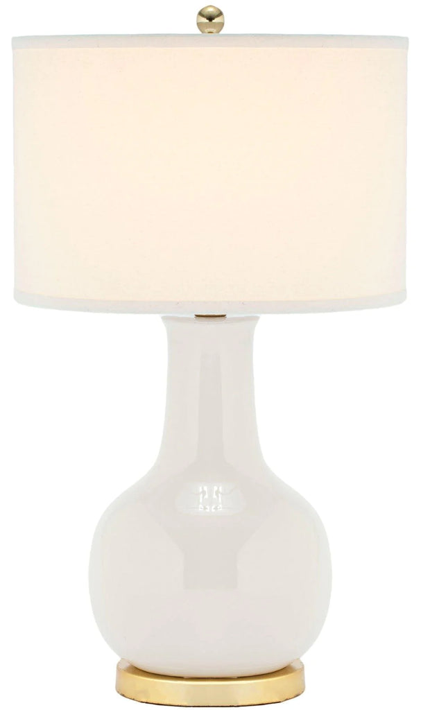 Light Gray Glazed Ceramic Gourd Table Lamp - Table Lamps -  The Well Appointed House