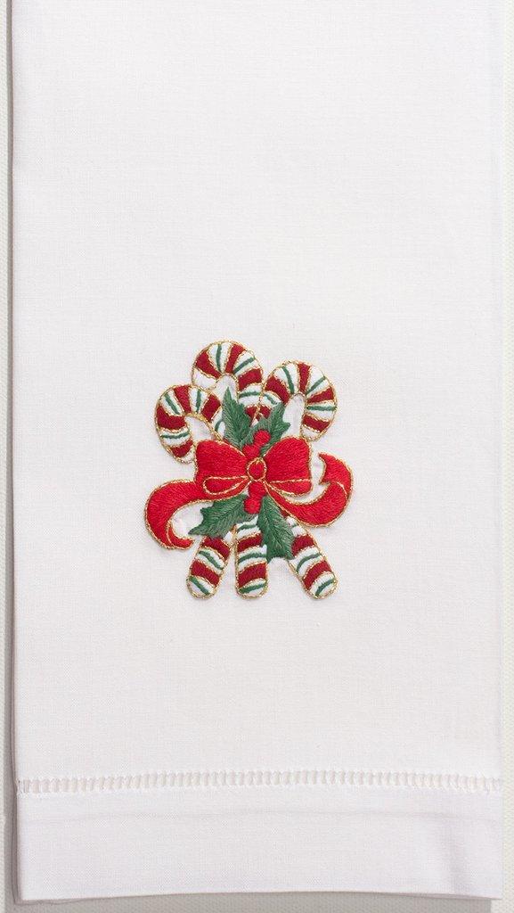 Christmas Winter Moose Candy Cane Poinsetta Cardinal kitchen dish towel  custom embroidered