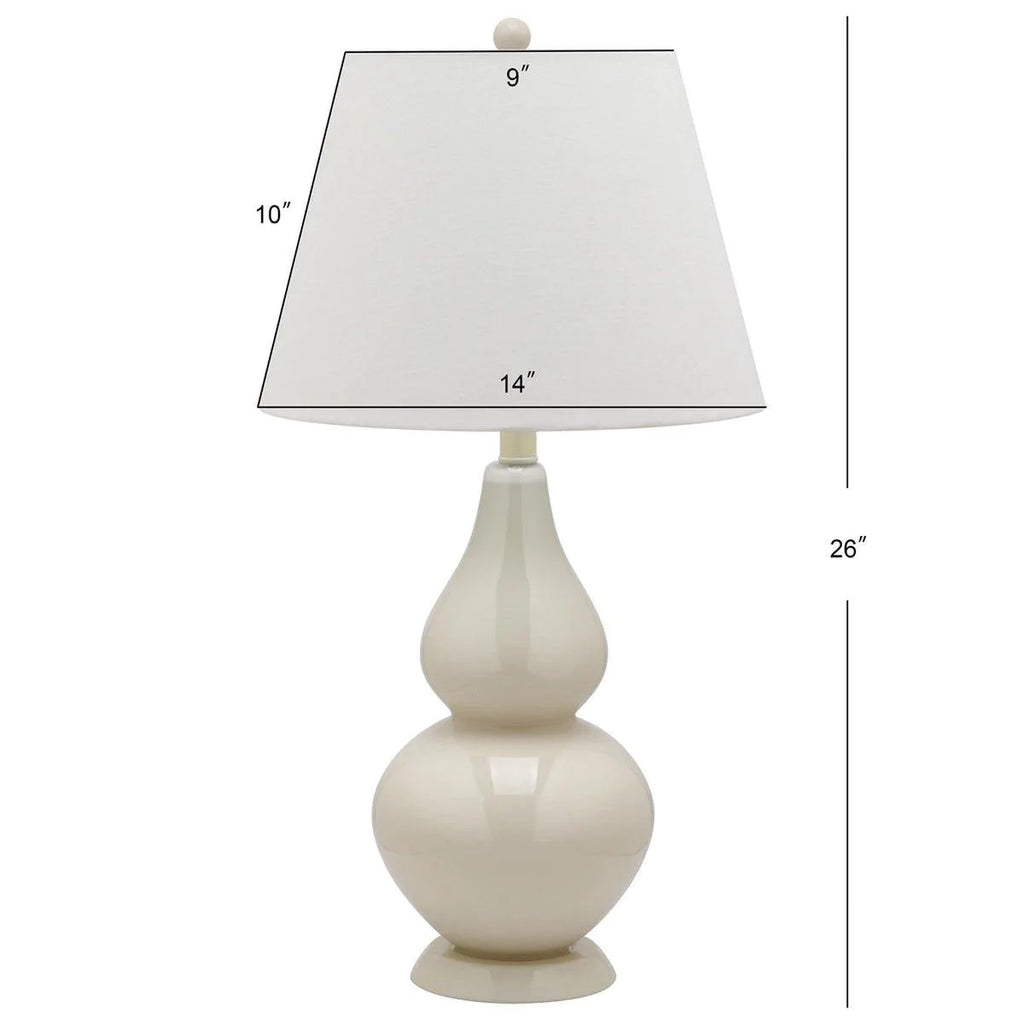 Set of 2 Cream Glass Double Gourd Table Lamps - Table Lamps -  The Well Appointed House